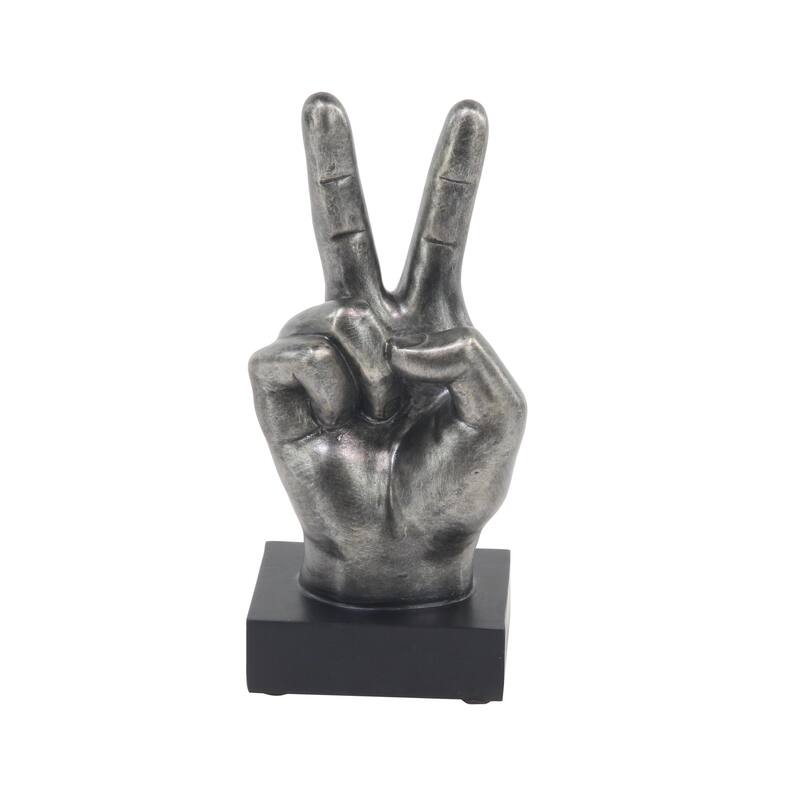 Dark Gray or Silver Polystone Hands Decorative Sculpture (Set of 3)
