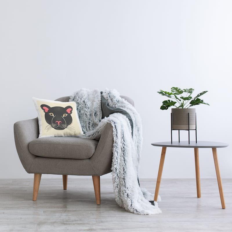 Stupell Minimal Wild Panther Face Decorative Printed Throw Pillow Design by Carrie Cantwell