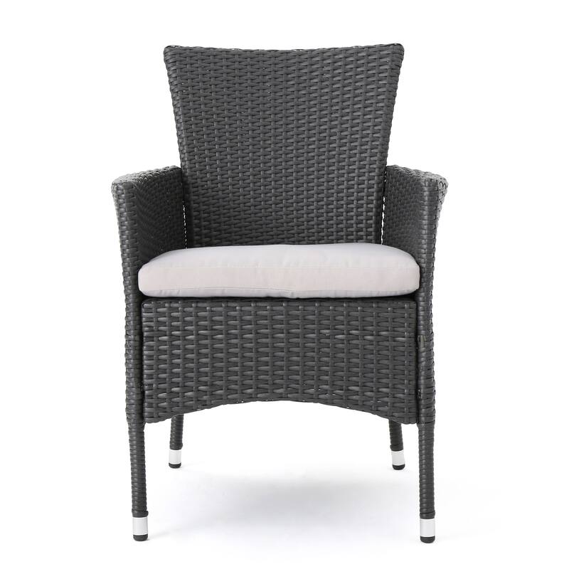 Jillian Outdoor 3 Piece Acacia Wood and Wicker Bistro Set by Christopher Knight Home - N/A