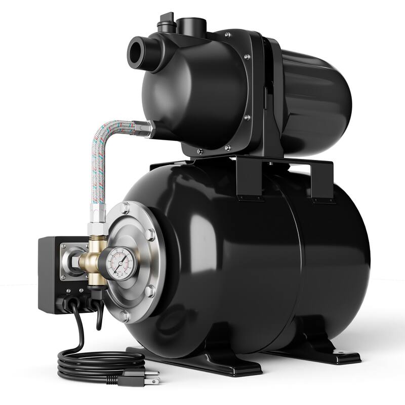 Gymax 1.6 HP Shallow Well Pump 1000 GPH 164 FT Stainless Steel Garden - Black
