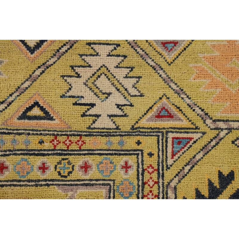 Geometric Kazak Oriental Area Rug Bedroom Handmade Wool Carpet - 5'9" x 8'0"