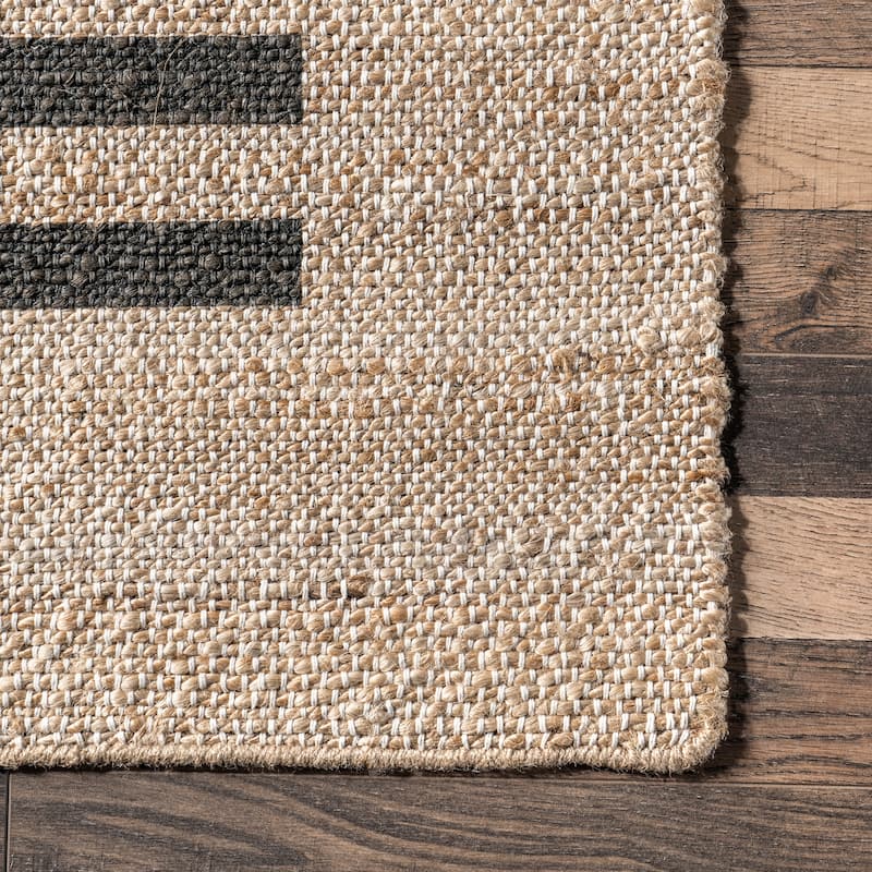 Nuloom Saskia Woven Stripes Jute Area Rug