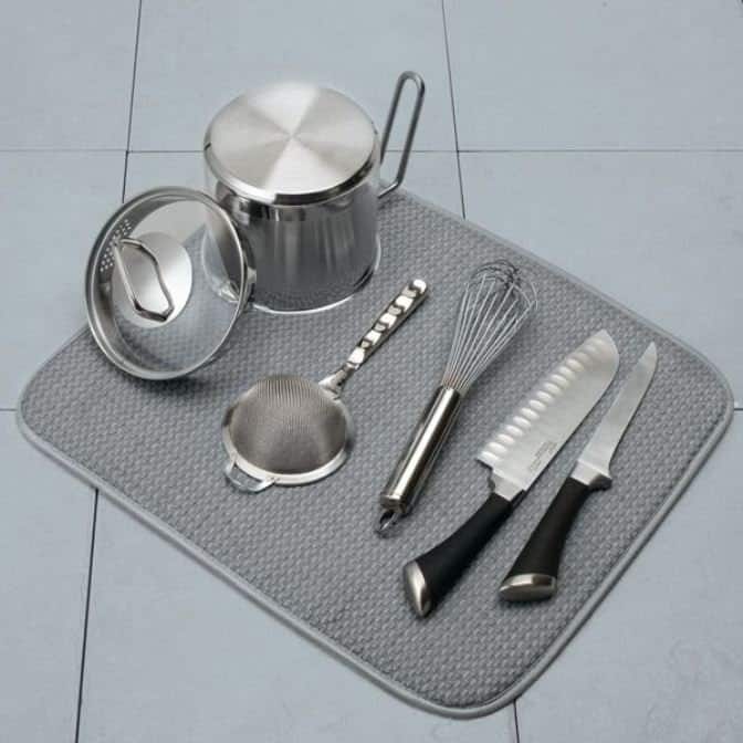 Norpro Washable Microfiber Dish Drainer Glass Drying Mat Pad