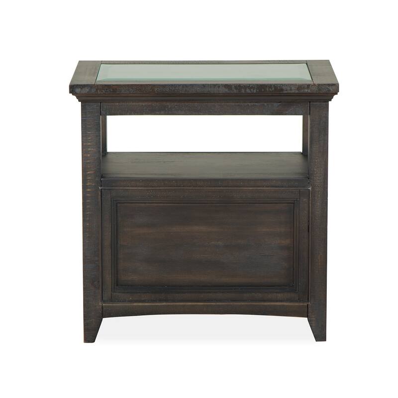 Magnussen Home Westley Falls Graphite Chairside End Table - 15''W x 24''D x 24''H