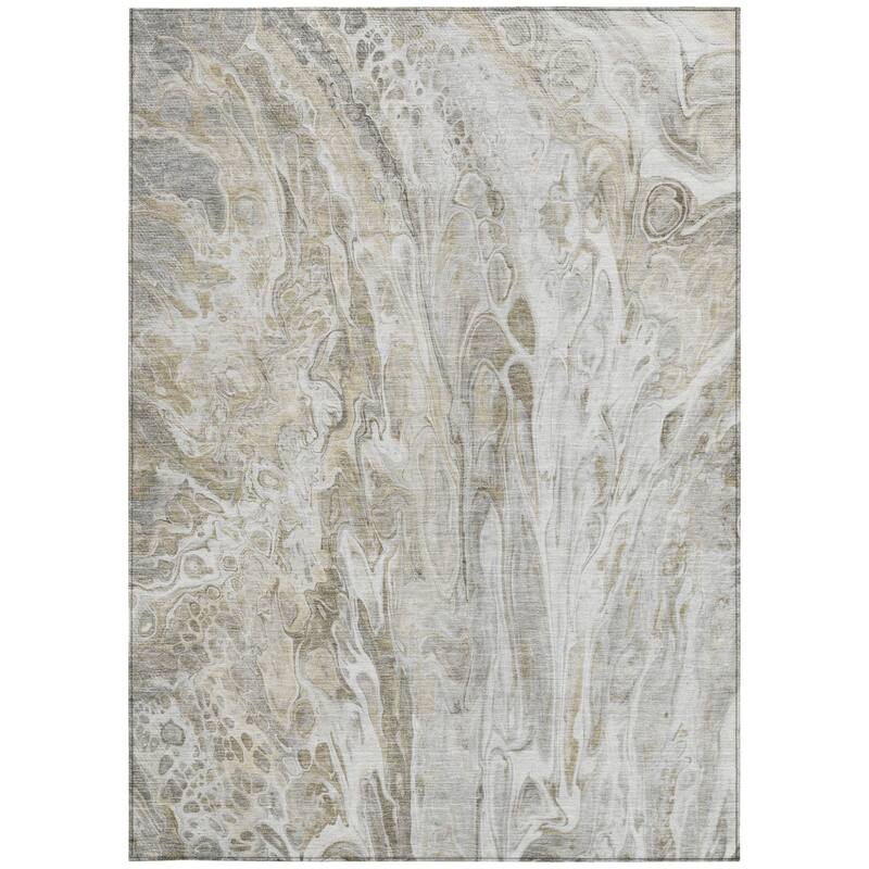 HomeRoots Abstract Contemporary Rectangle Outdoor Rug