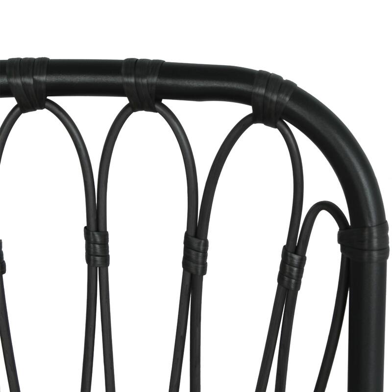 Roomfitters Set of 2 Hand-Woven PE Wicker Petal Chairs, Heavy-Duty 400lb Capacity with Washable Cushions