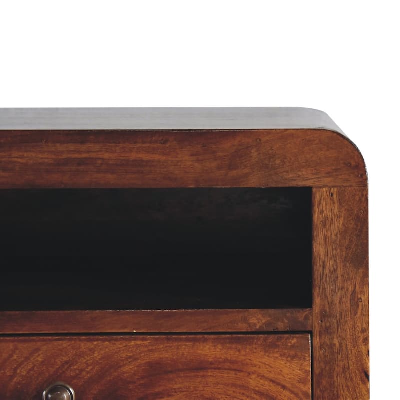 HomeRoots 18" Chestnut Solid Wood One Drawer Floating Nightstand