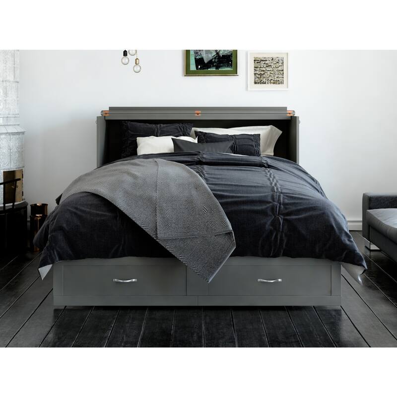 Murphy Bed Chest with Mattress & Charging - Space Saving Folding Bed