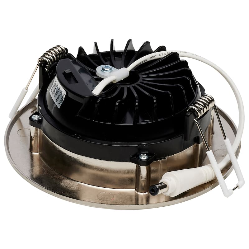 12W LED Direct Wire Downlight Gimbaled 4In CCT Selectable Round Remote Driver Brushed Nickel 850L - Brushed Nickel