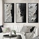 preview thumbnail 1 of 8, Designart "White And Black Tranquility Unleashed III" Abstract Marble Framed Wall Art Set Of 3 For Office Decor 38 in. wide x 20 in. high - 3 Panels - Black
