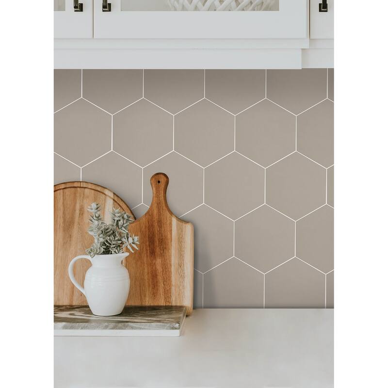 Hexagon Beige Peel and Stick Luxury Wall Tiles