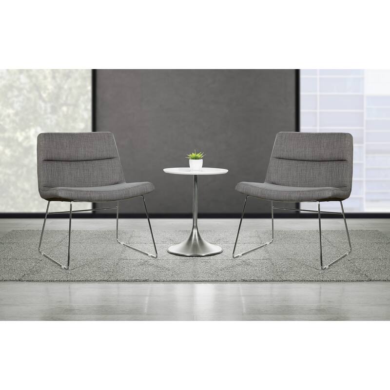 Thompson Upholstered Lounge Chair with Chrome Base