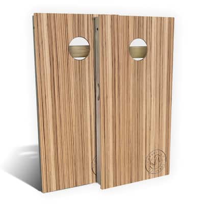 Zebra Wood Outdoor Cornhole Board Set