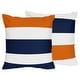 preview thumbnail 6 of 4, Sweet Jojo Designs Blue Orange Stripe Boy Girl Unisex/Gender Neutral 18in. Decorative Accent Throw Pillow Covers Set of 2 Modern
