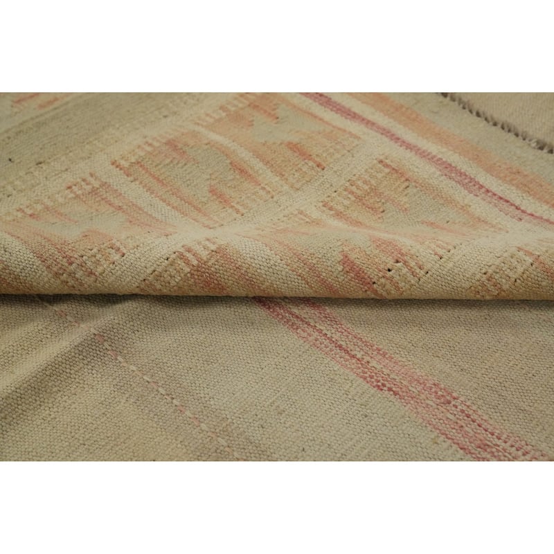 Hand Woven Oriental 100% Wool Carpet Southwestern Tribal Multi-Colored Kilim Area Rug - 9' 10'' X 6' 9''