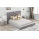 preview thumbnail 4 of 16, Queen Size Upholstery Storage Platform Bed with Storage Space on both Sides and Footboard