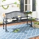 preview thumbnail 2 of 9, SAFAVIEH Mischa Dark Slate Grey Acacia Bench - 63" x 25.2" x 37.8"