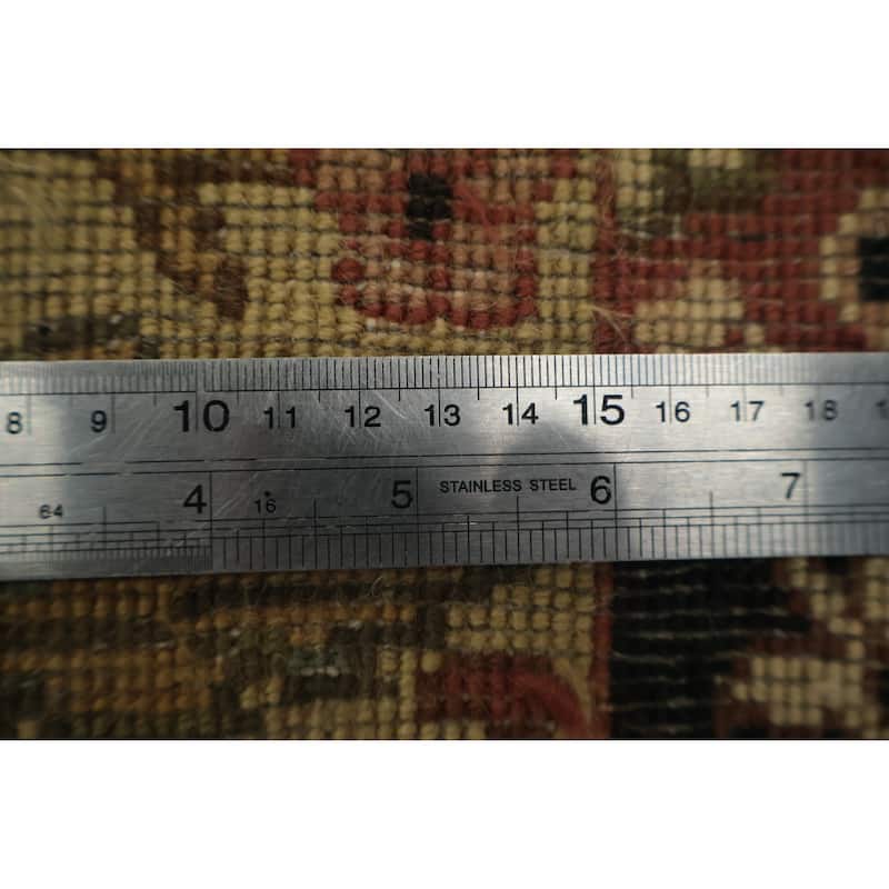 Hand Knotted Oriental 100% Wool Carpet Traditional All-Over Black Peshawar Runner Rug - 12' 1'' X 3' 3''