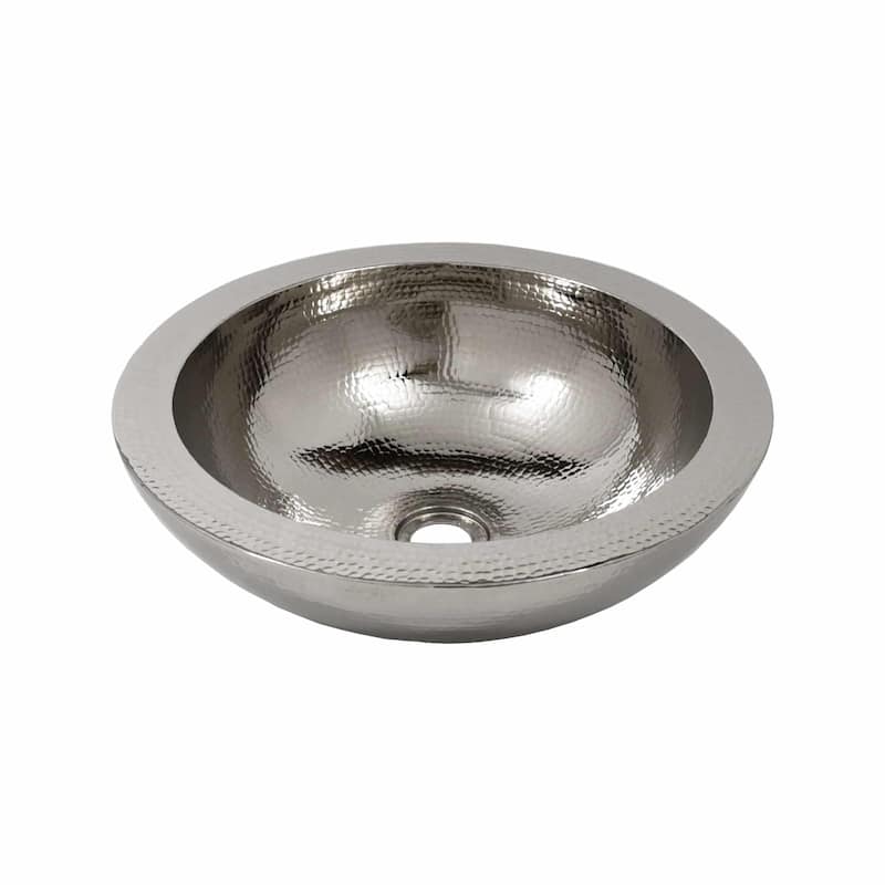 Laguna Hand Hammered Copper Vessel Bathroom Sink - Polished Nickel