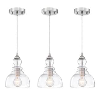 3-Pack 1-Light Mini Pendant with Brushed Nickle