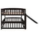 preview thumbnail 5 of 5, Espresso Pine Wood Bunk Bed with Convertible Slide, Ladder, and Fence Door