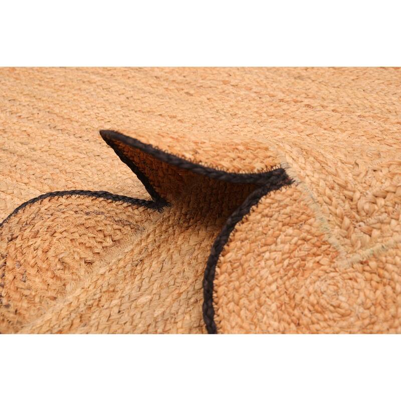 ECARPETGALLERY Braided Weave Palas Denizli Tan Jute Rug - 4'7 x 6'5