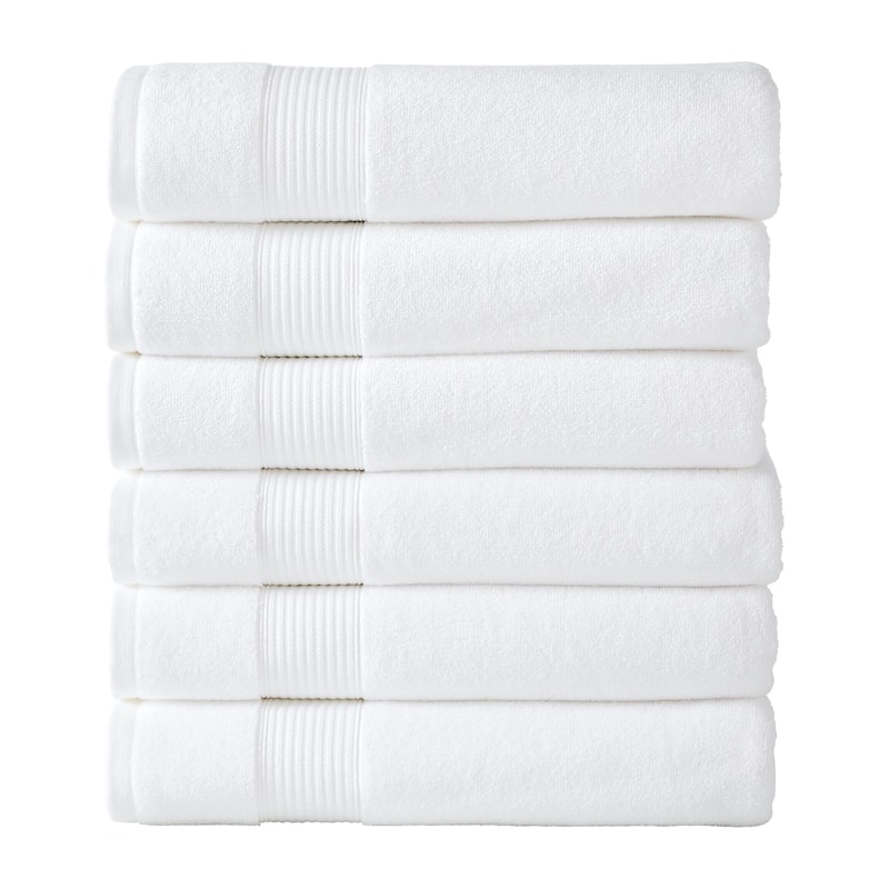 Modern Threads 6-Pack Ring Spun Cotton Bath Towel Set - White - 30x60