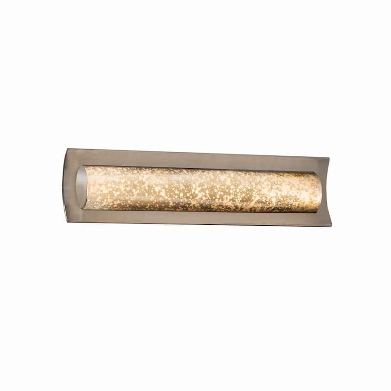 Justice Design Fusion Lineate 22-inch Brushed Nickel ADA LED Wall/ Bath Bar, Mercury Shade - Brushed Nickel, Mercury Glass