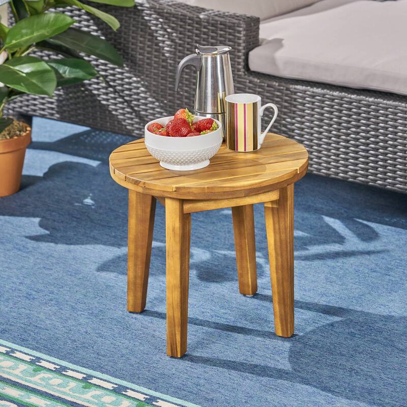 Outdoor 16" Acacia Wood Side table