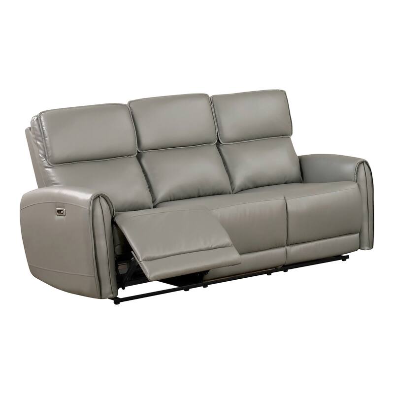 Furniture of America Elente Modern 3-Piece Faux Leather Power Recline Sofa Set with USB Ports