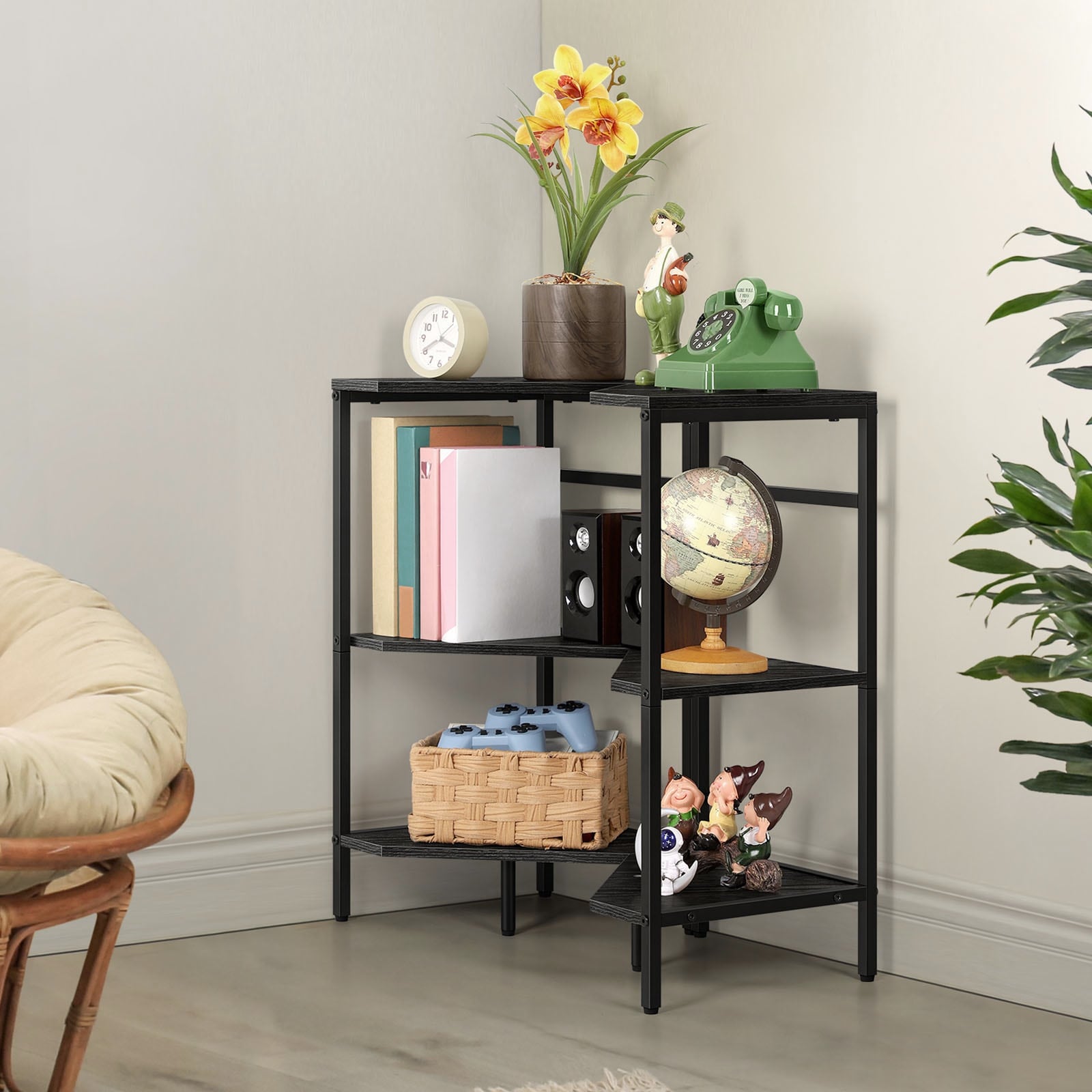 Desktop Corner Stand Shelf for Storage,3 Tier Corner Shelf Organizer