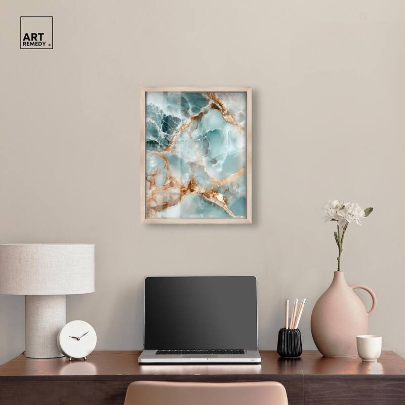 Teal Marble Majesty Shadowbox by Art Remedy