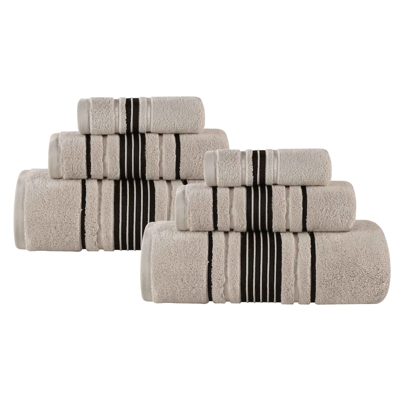 Superior Sadie Zero Twist Cotton 6 Piece Solid Towel Set