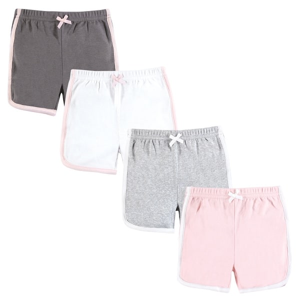 slide 1 of 1, Hudson Baby Girl Shorts Bottoms 4-Pack, Pink White Pink White - 2T