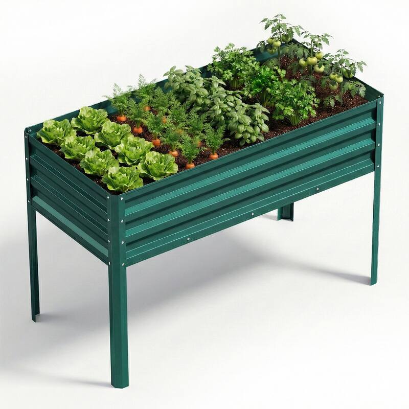 Pocassy Raised Garden Bed Outdoor Planter Box Metal Garden Bed Kit.