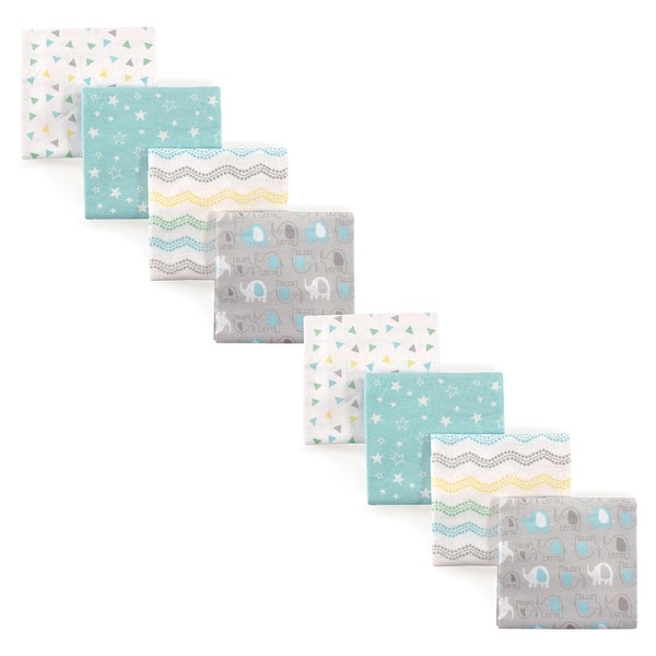 slide 1 of 1, Luvable Friends Unisex Baby Cotton Flannel Receiving Blankets, Basic Elephant 8-Piece, One Size Basic Elephant 8-Piece - One Size