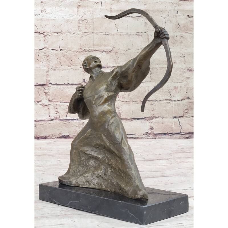 Japanese Samurai Warrior Archer W/ Bow - Bronze Statue Sculpture Figure By Kamiko