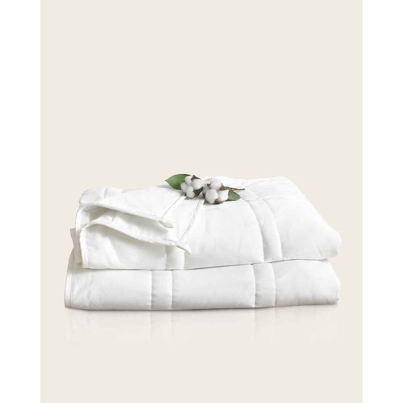 Cool Cotton Weighted Blanket - 20lbs Full/Queen - Queen - White