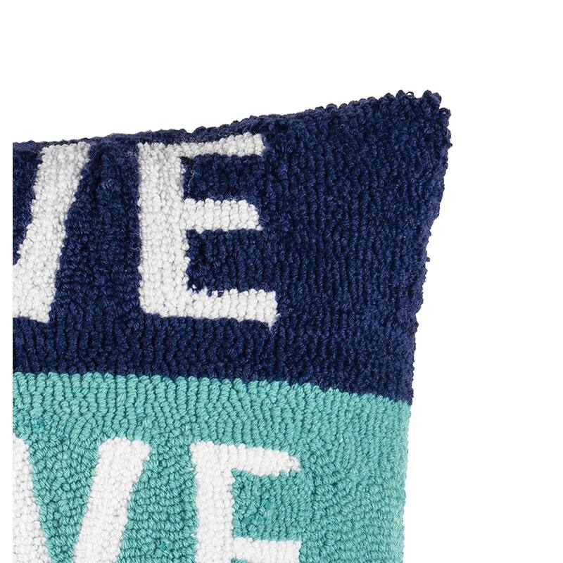 Live Love Lake Hooked Throw Pillow Acrylic Lodge Rustic