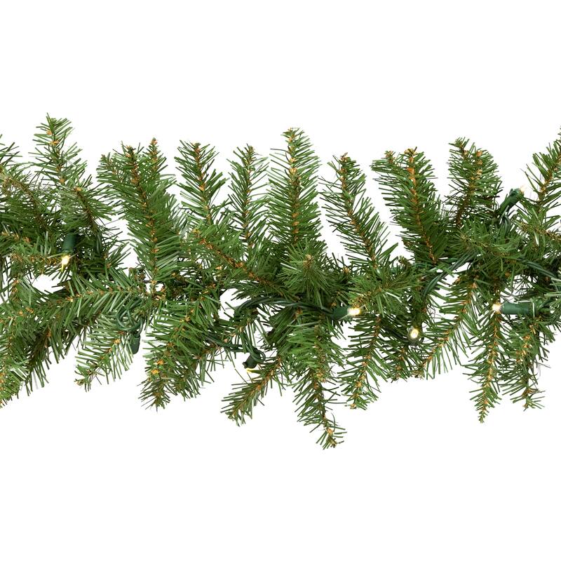 9' x 10" Northern Pine Artificial Christmas Garland Warm White LED
