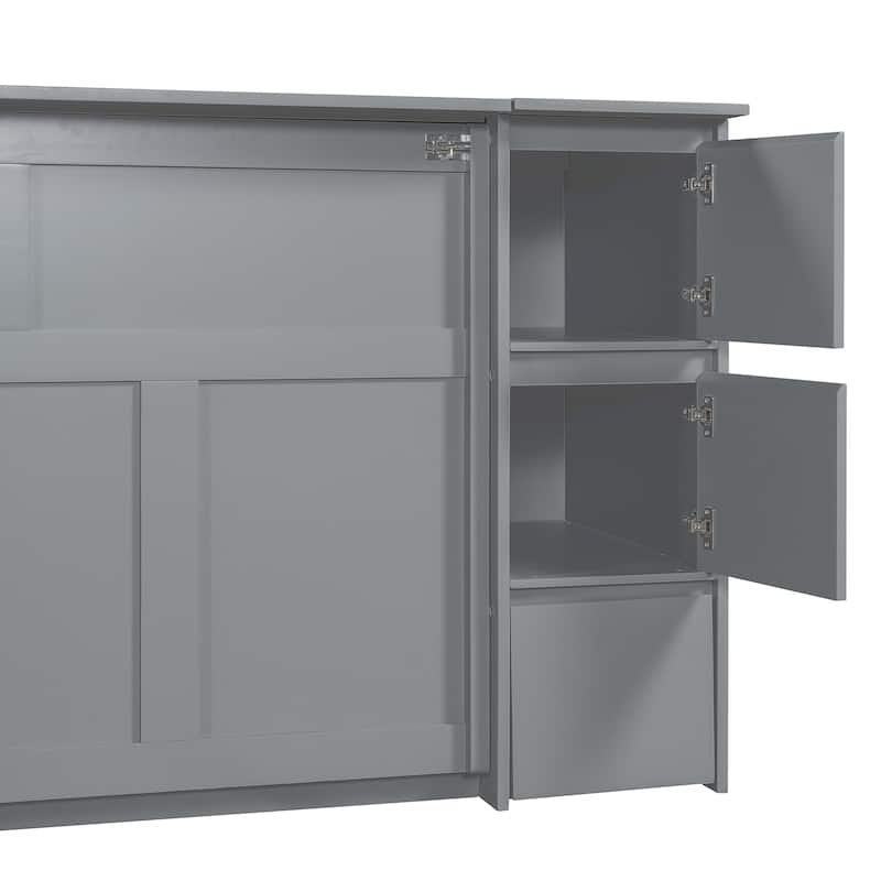Merax Murphy Bed with Drawers and Cabinets
