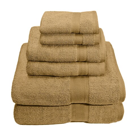 Ring Spun Cotton 6 Piece Towel Set- Taupe