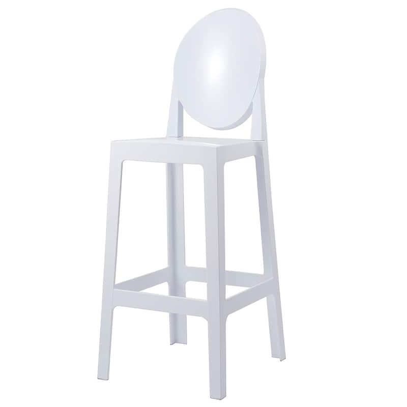 Clear 30" Seat Height Barstool Modern Plastic Side Bar Counter Stool - Accent Lounge No Arms Armless