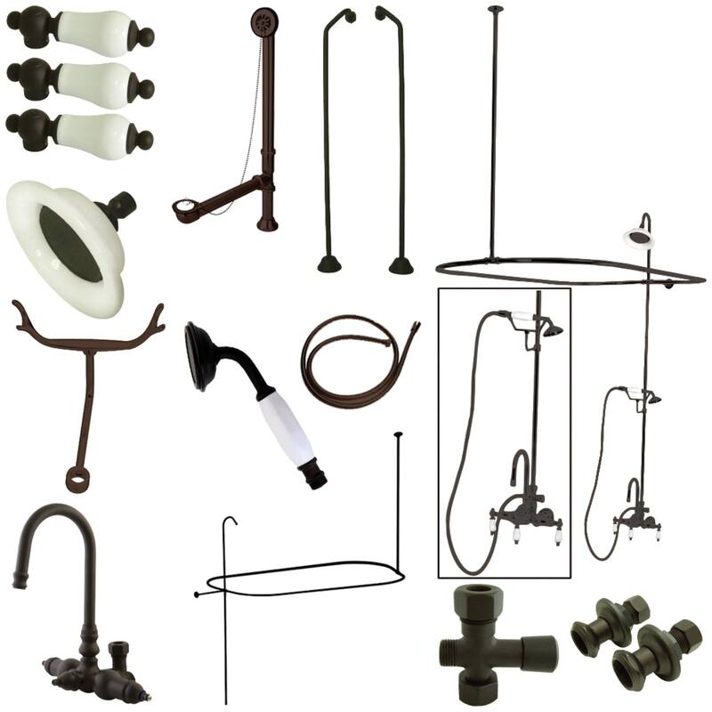 Vintage High Arc Gooseneck Clawfoot Tub Faucet Package - Oil Rubbed Bronze