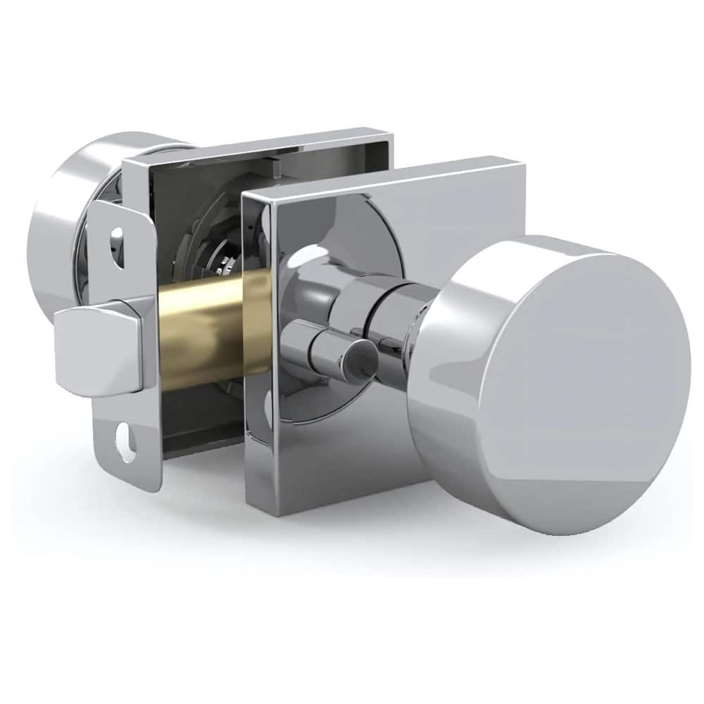 Mega Handles SUANA Square Privacy Round Knob for Hallway, Closet and Bathroom I Reversible Keyless Door Lock