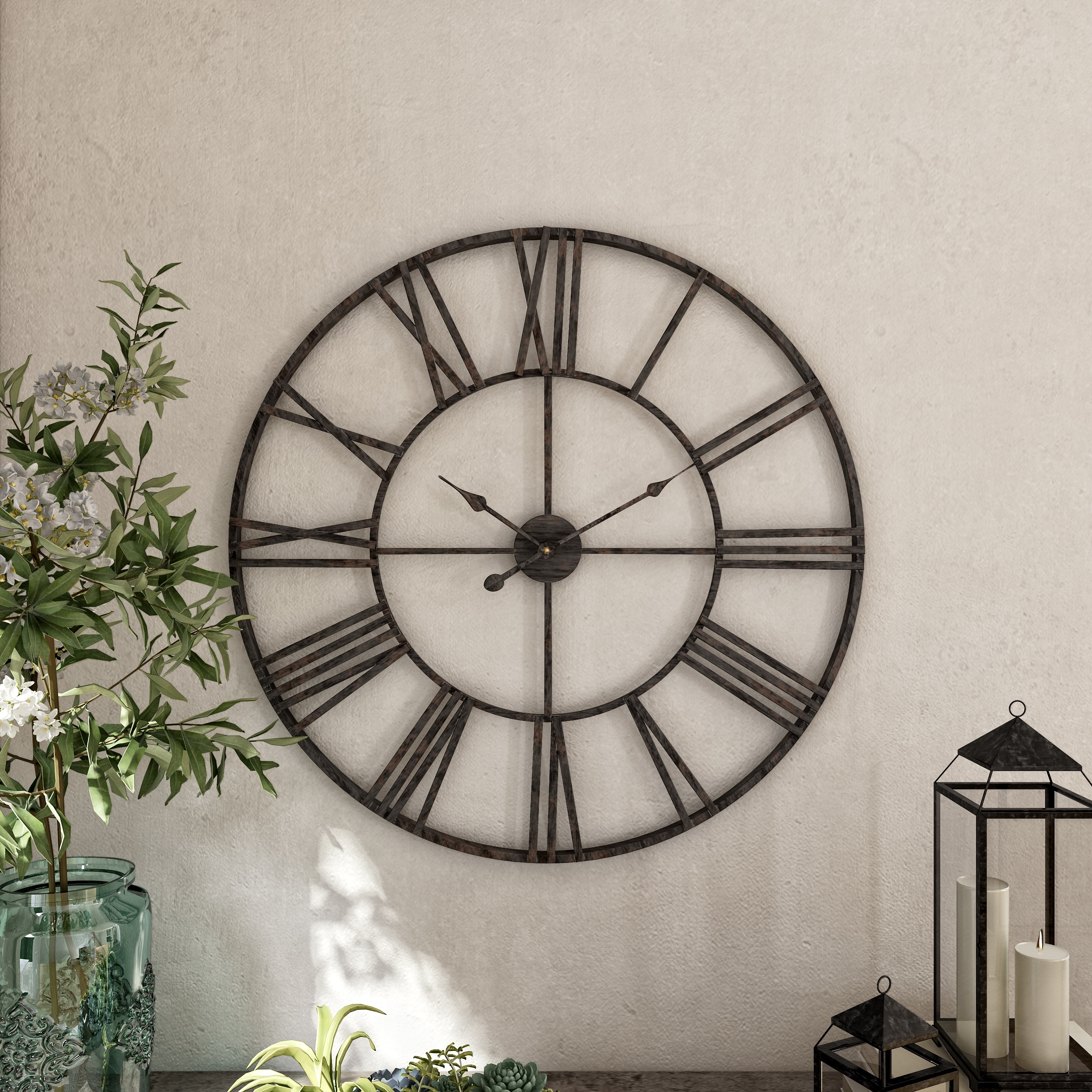 Solange Round Metal Wall Clock