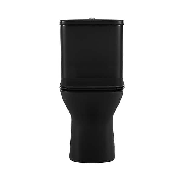 Carre Matte Black Dual Flush Square Toilet 0.8/1.28 gpf - Bed Bath ...
