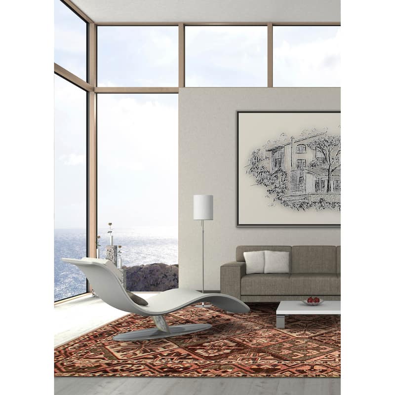 ECARPETGALLERY Hand-knotted Antalya Vintage Brown Wool Rug - 7'0 x 9'11