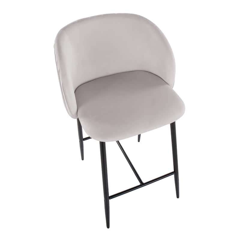 Silver Orchid Pleated Fixed-Height Counter Stool - Set of 2