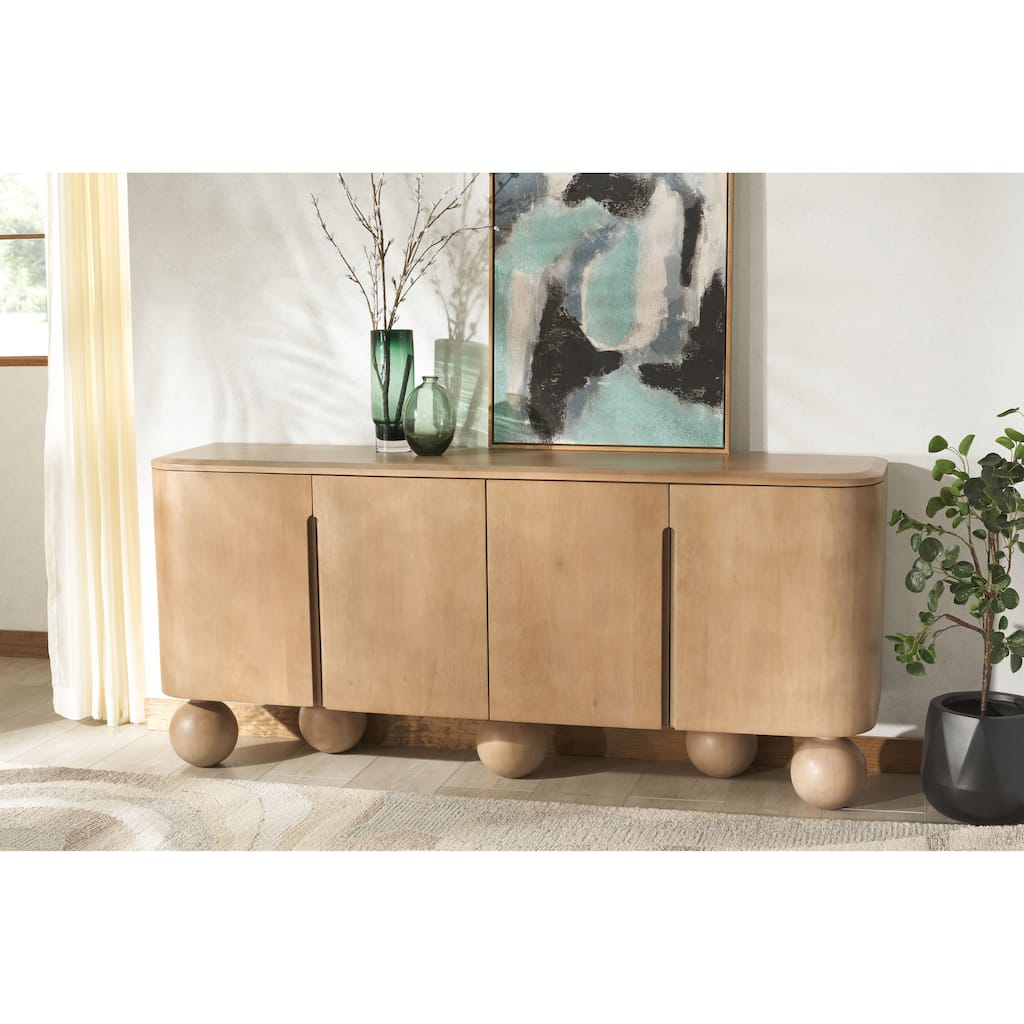 SAFAVIEH Couture Tuckerman 4-Door Wood Sideboard - 71"W x 16"D x 32"H